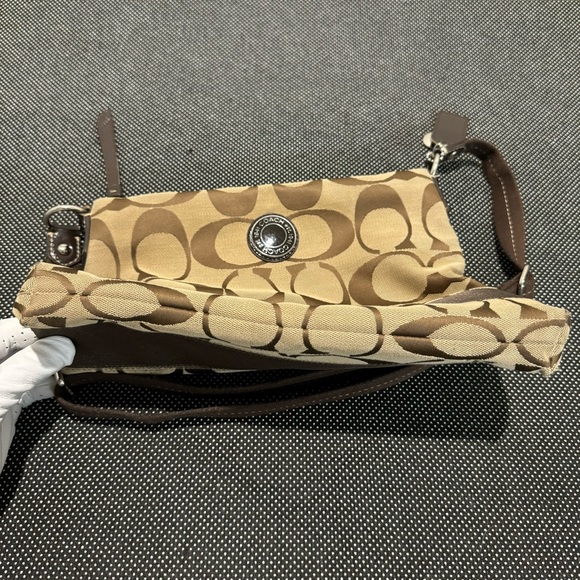 Coach Signature Stripe Crossbody File Bag Handbag Purse - Picture 11 of 11